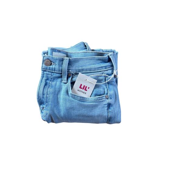 MOTHER Lil' Mid Rise Rambler Zip Ankle Ball's in Your Court Light blue 25 P - Picture 6 of 9